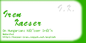 iren kacser business card